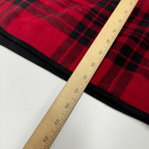 Woolrich Cardigan Womens One Size Red Black Plaid Reversible Blanket Scarf - Picture 7 of 7